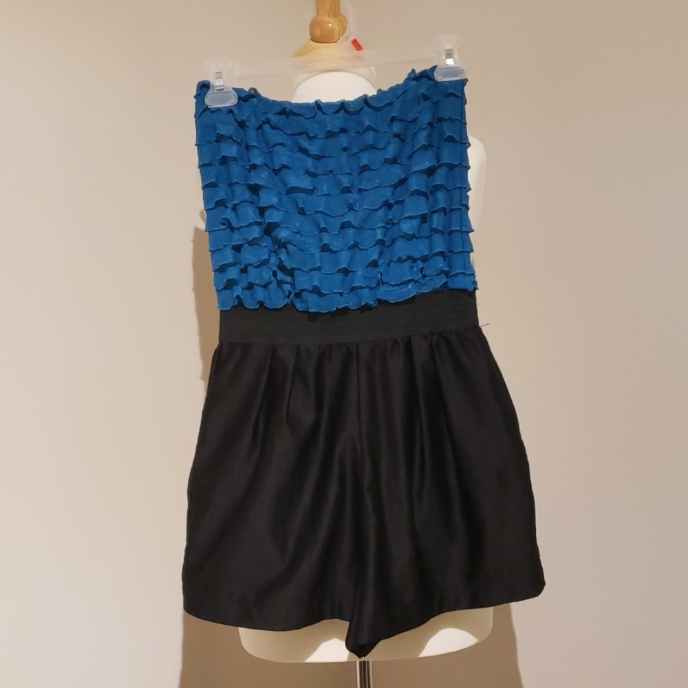 Sexy strapless party short jumsuit